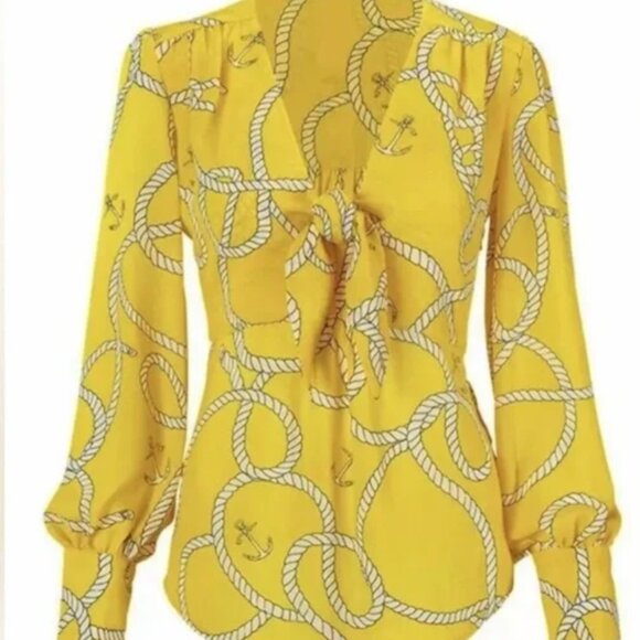 CAbi Tops - CAbi Reef Knot Blouse Sunny Ropes